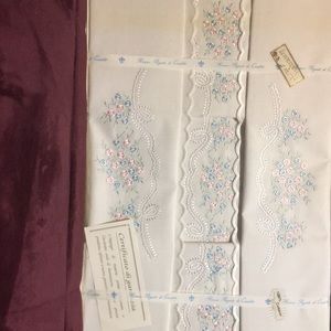 Vintage Italian hand embroidered queen size sheets